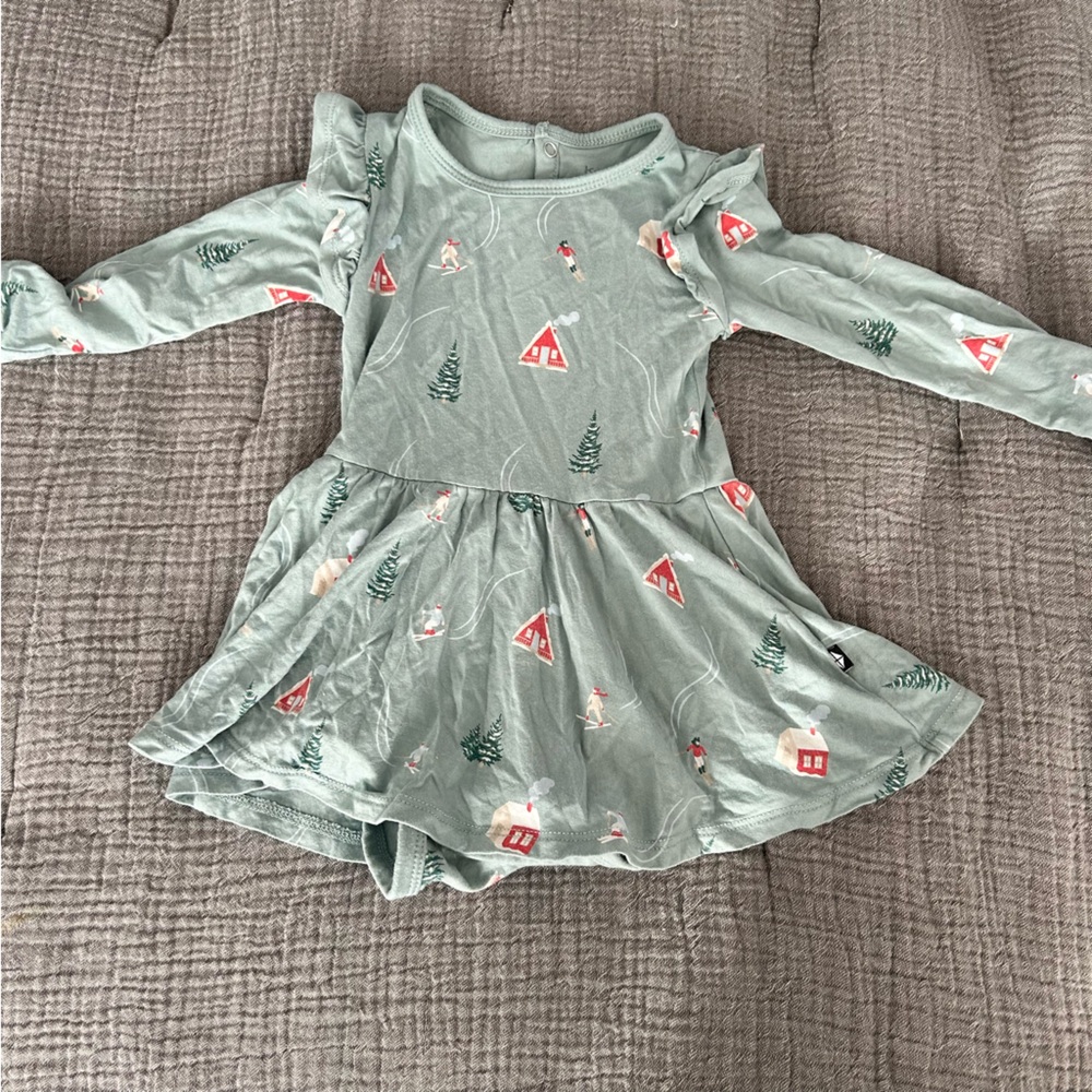 Kyte BABY Mint Green Holiday Print One-Piece